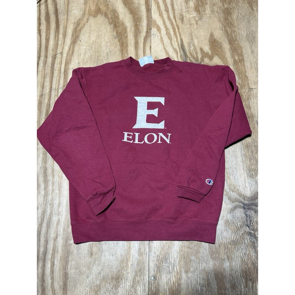 Champion Reverse Weave Sweatshirt Pullover Crewneck Medium Elon University @G1